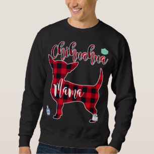 Red Colour Plaid Chihuahua Mama Sweatshirt