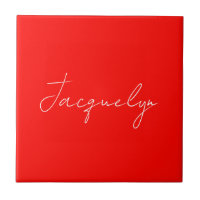Red Colour Plain Elegant Modern Minimalist Name