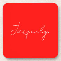 Red Colour Plain Elegant Modern Minimalist Name