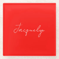 Red Colour Plain Elegant Modern Minimalist Name