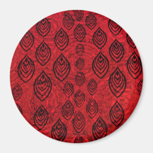 Red colour rain / water drops shapes pattern magnet