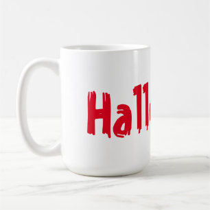 Red Colour Scary Night Halloween Text Print Mug Cu