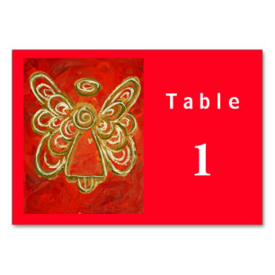 Red Colour Series Angel Custom Art Table Cards