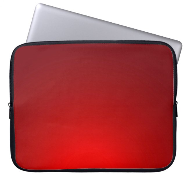 Red colour simple background laptop sleeve (Front)