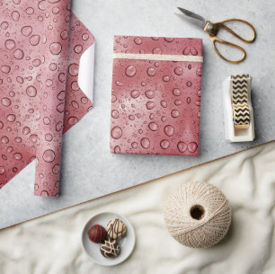 Red Colour Water Drip Look Fun Wrapping Paper