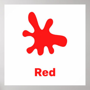 Red colour with words poster