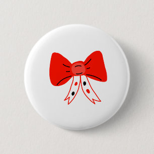 red coloured bow shapes design coffee mug 6 cm round badge