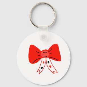 red coloured bow shapes design coffee mug key ring