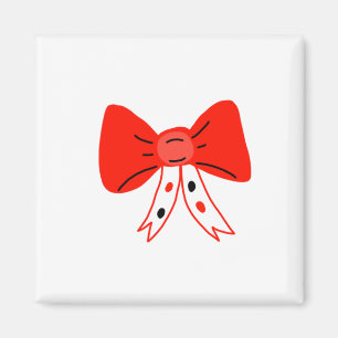 red coloured bow shapes design coffee mug magnet