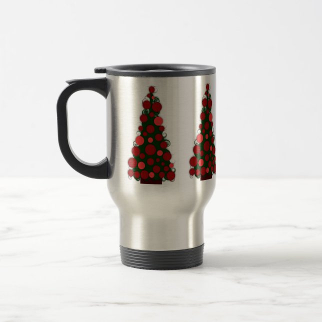 Red Coloured Christmas Travel/Commuter Mug (Left)