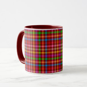 Red Colourful Gingham Plaid Pattern Mug