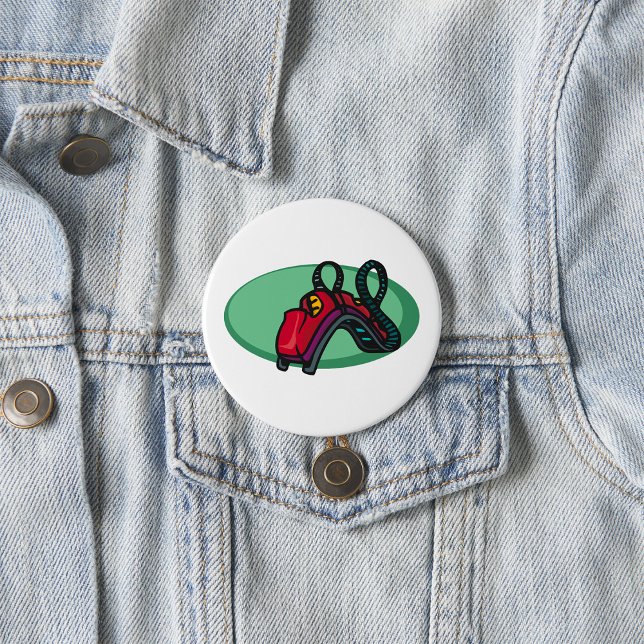 Red Colourful Roller Coaster Ride 7.5 Cm Round Badge (Creator Uploaded)