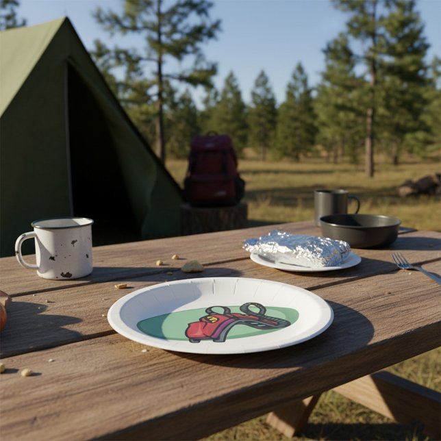Red Colourful Roller Coaster Ride Paper Plate (Creator Uploaded)