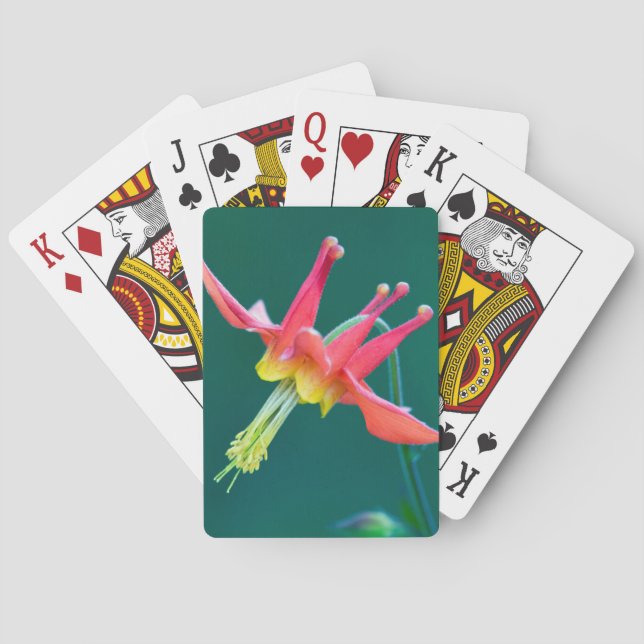 Red Columbine Playing Cards (Back)