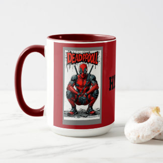 Red Comic Style Superhero Character Accent Coffee Mug