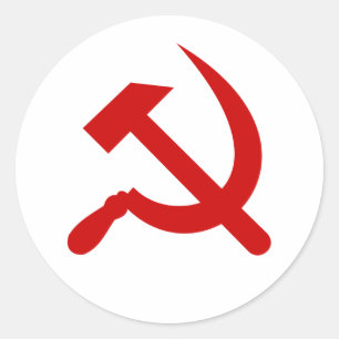 Red Communism hammer and sickle Classic Round Sticker