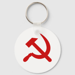 Red Communism hammer and sickle Key Ring