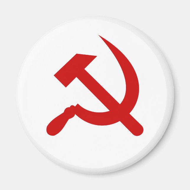 Red Communism hammer and sickle Magnet (Front)