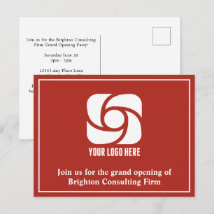 Red Company Advertising Business Logo Postcard