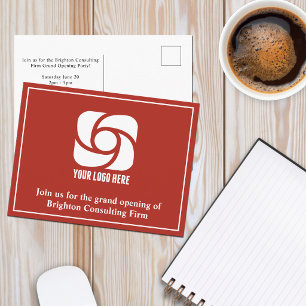Red Company Advertising Business Logo Postcard