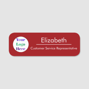 Red Company Branded Your Logo Here Name Tag