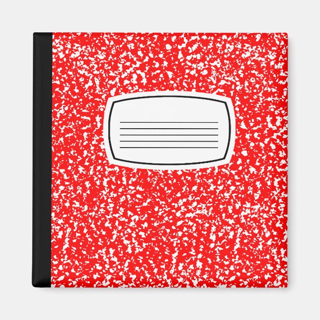 red composition book magnet (Front)