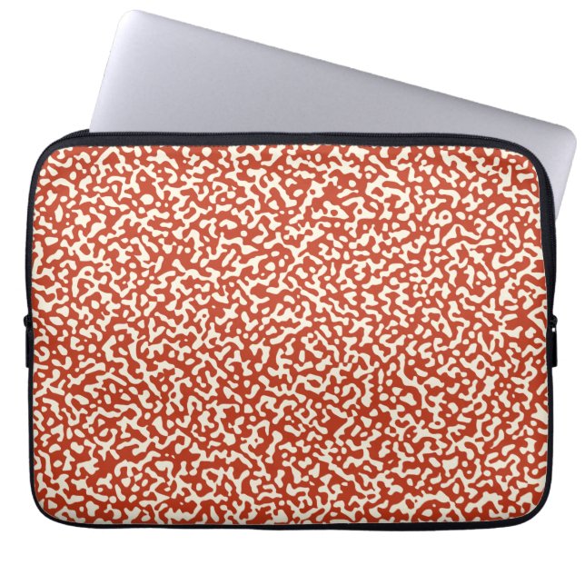 Red Composition Book Seamless Pattern Laptop Sleeve (Front)