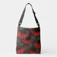 Red coneflowers on brown