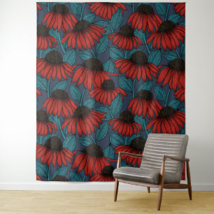 Red coneflowers tapestry