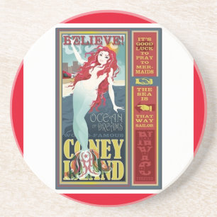 red coney island mermaid coaster