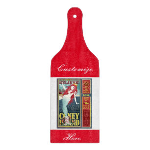 red coney island mermaid cutting board