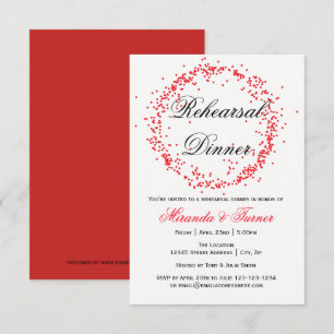 Red Confetti - 3x5 Rehearsal Dinner Invitation