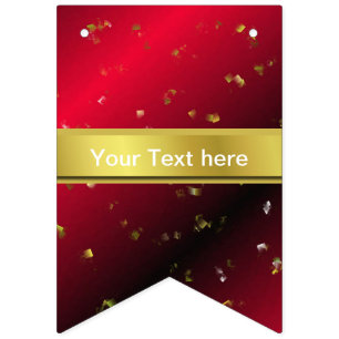 red, confetti, black, gold, banner, template, bunting 