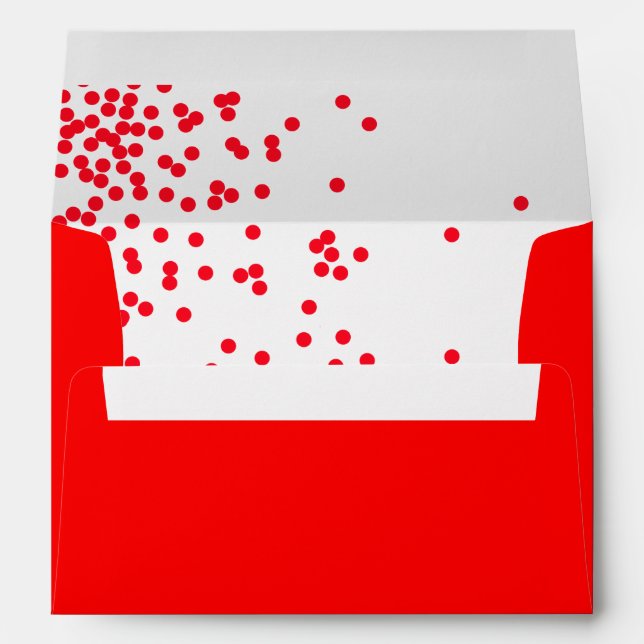 Red Confetti Children’s Birthday Party Envelope (Back (Bottom))