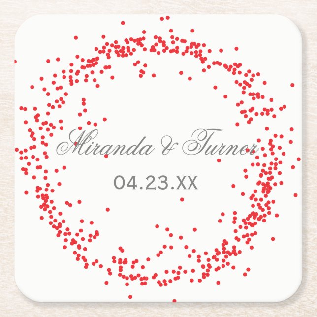 Red Confetti - Custom Coaster (Front)