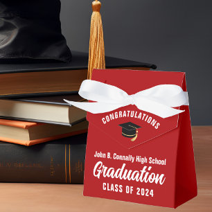 Red Congratulations Graduate 2025 Graduation Party Favour Box