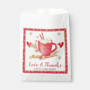 Red Cookies and Cocoa Baby Shower Favour Bag