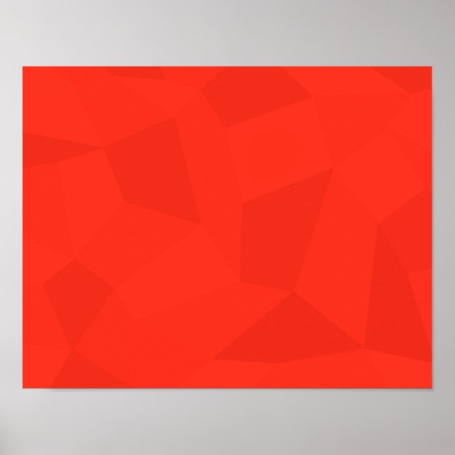 Red, cool, trendy, modern, simple geometric art poster (Front)