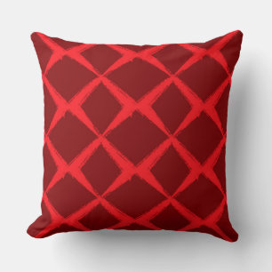 Red, cool, trendy, urban, x shape brush strokes cushion