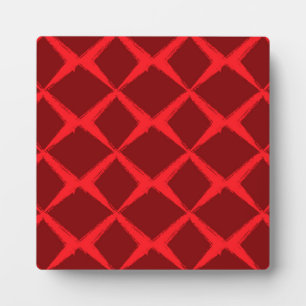 Red, cool, trendy, urban, x shape brush strokes plaque