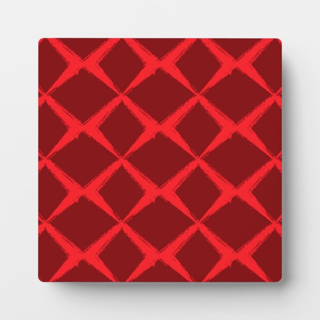 Red, cool, trendy, urban, x shape brush strokes plaque (Front)