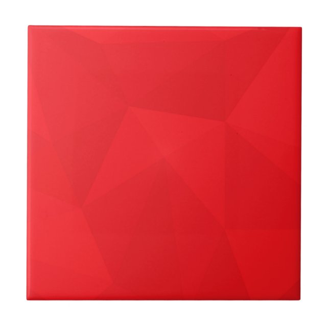Red, cool, unique, trendy, urban geometric design ceramic tile (Front)