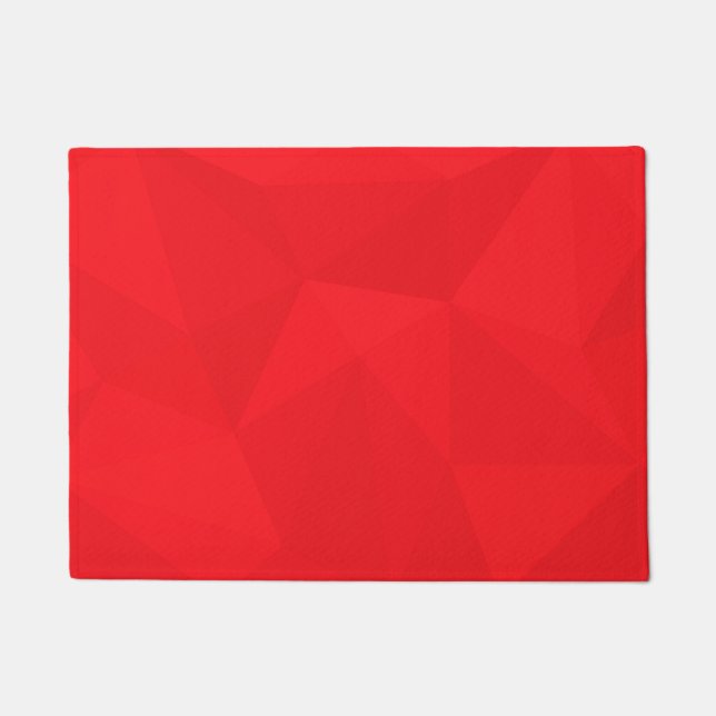Red, cool, unique, trendy, urban geometric design doormat (Front)