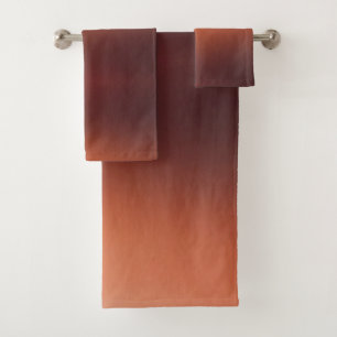 Red Copper Gradient Bath Towel Set