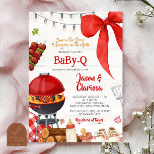 Red Coquette Backyard Barbecue Birthday Invitation