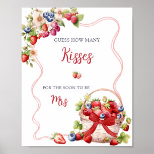 Red Coquette Berry In Love Guess How Many Kisses Poster