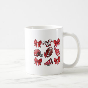 Red Coquette Bow Football Game Day Women Girls Kid Coffee Mug