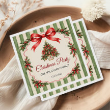 Red Coquette Bow Script Christmas Tree Party