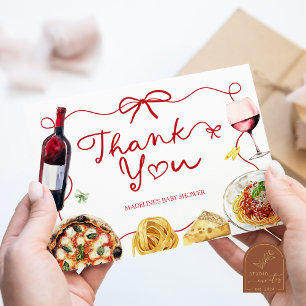 Red Coquette Bow That's Amore Thank You Card