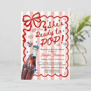Red Coquette She is Ready to POP Invitation